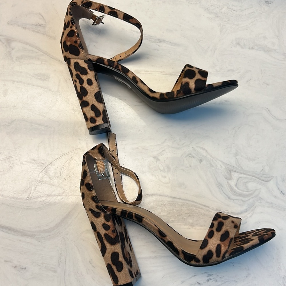 Leopard print block heels by Nasty Gal